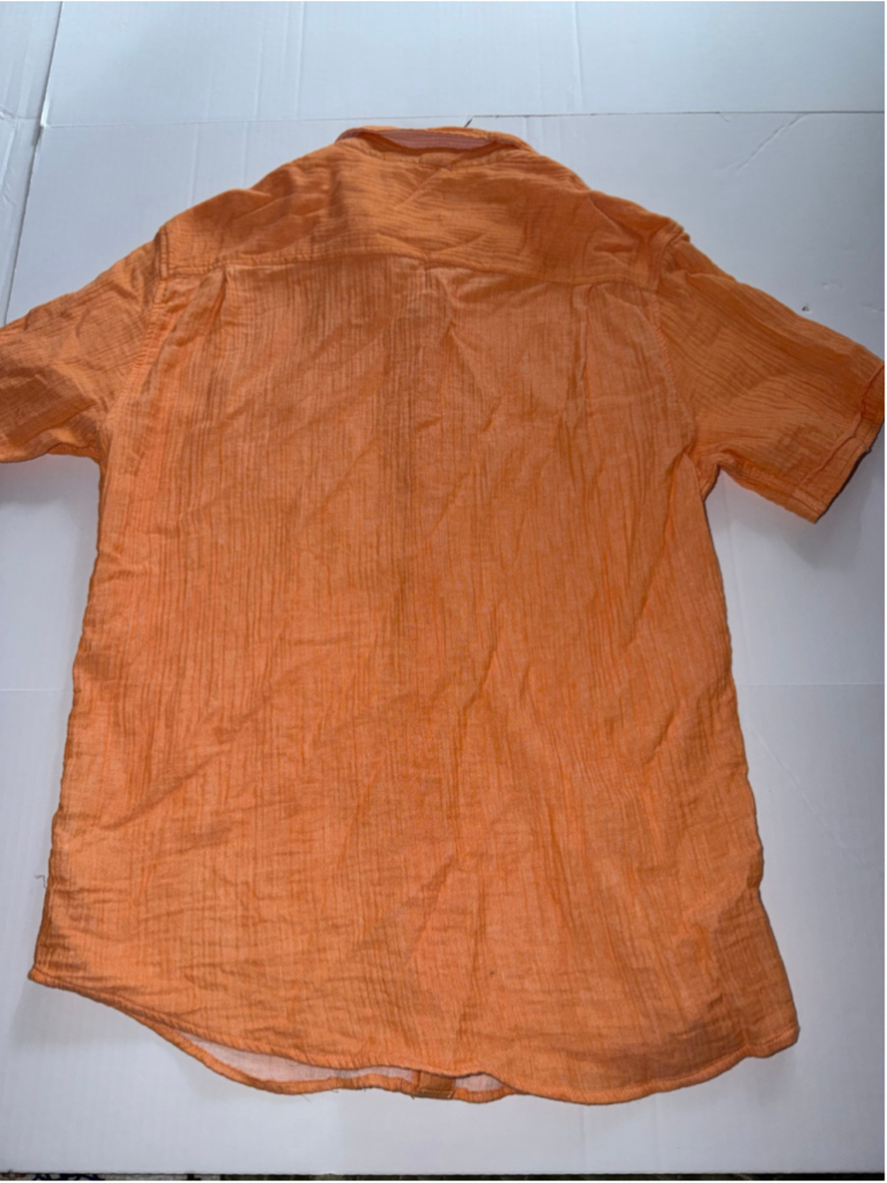 Men's Weatherproof Casual Button Down Shirt, Size L, Orange - Picture 2 of 7